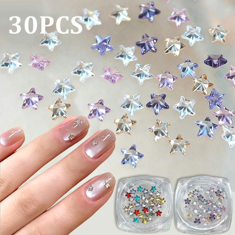 Nail Art Valentines Day - 30 Piezas de Mini Estrellas de