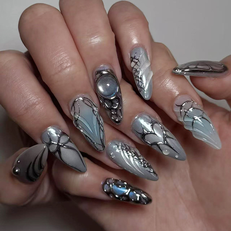 Nail Art Press On - 24 Uds. Conjuntos de uñas postizas