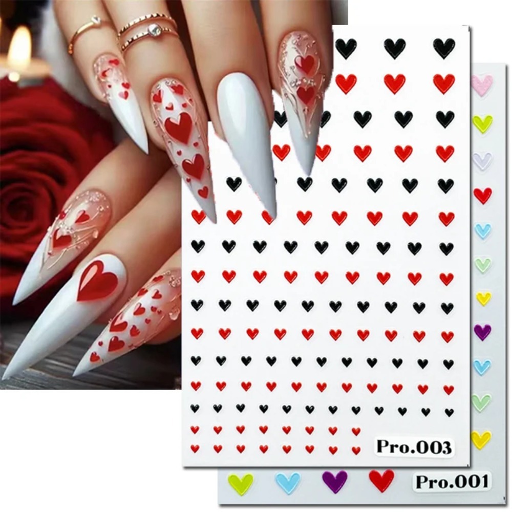 Nail Art Valentines Day - Pegatinas 5D en relieve para decoración