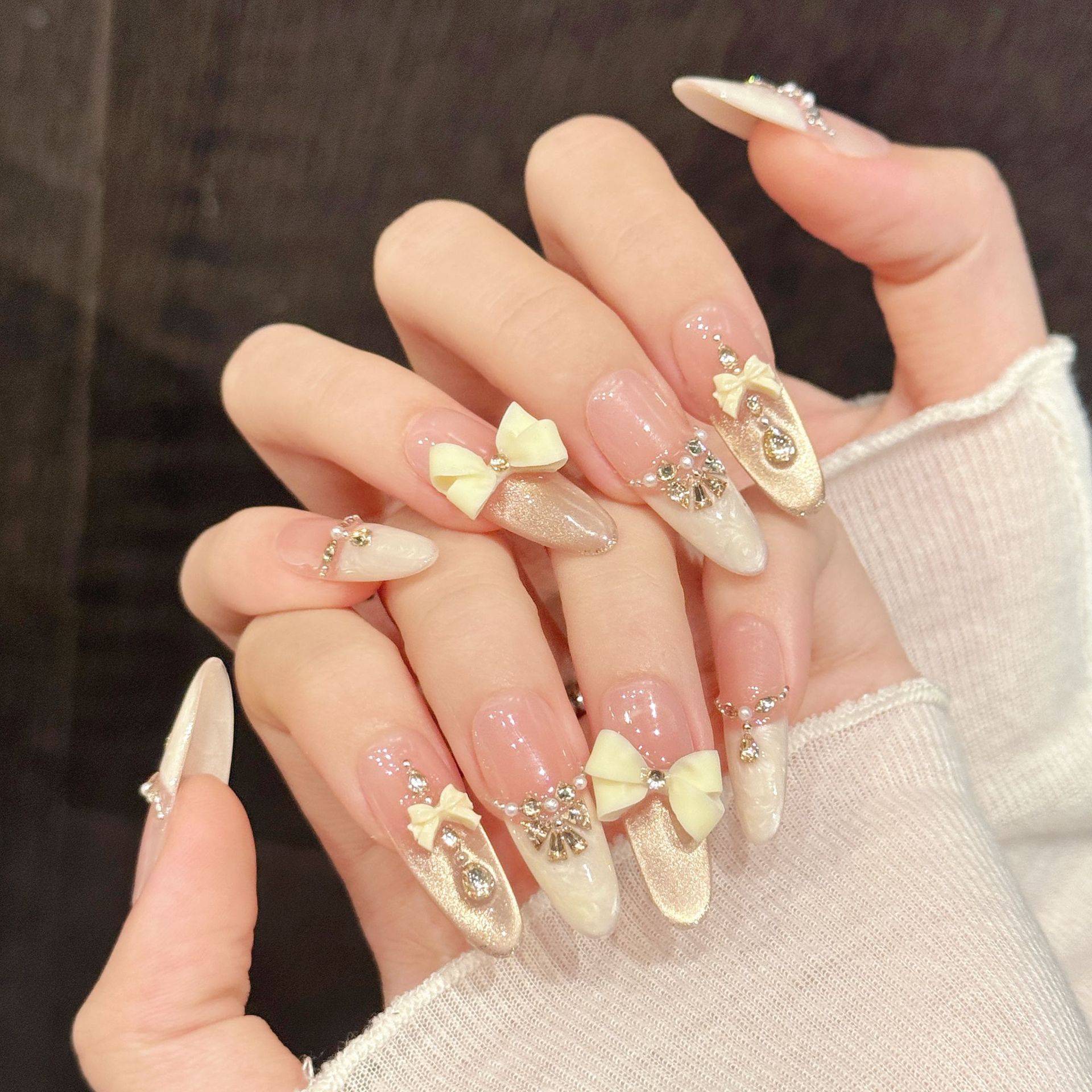 Nail Art Press On - 10 Uds. De uñas postizas hechas