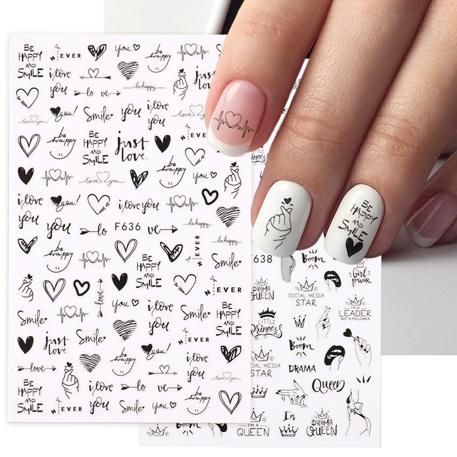 Nail Art Valentines Day - 2 uds. De pegatinas 3D para