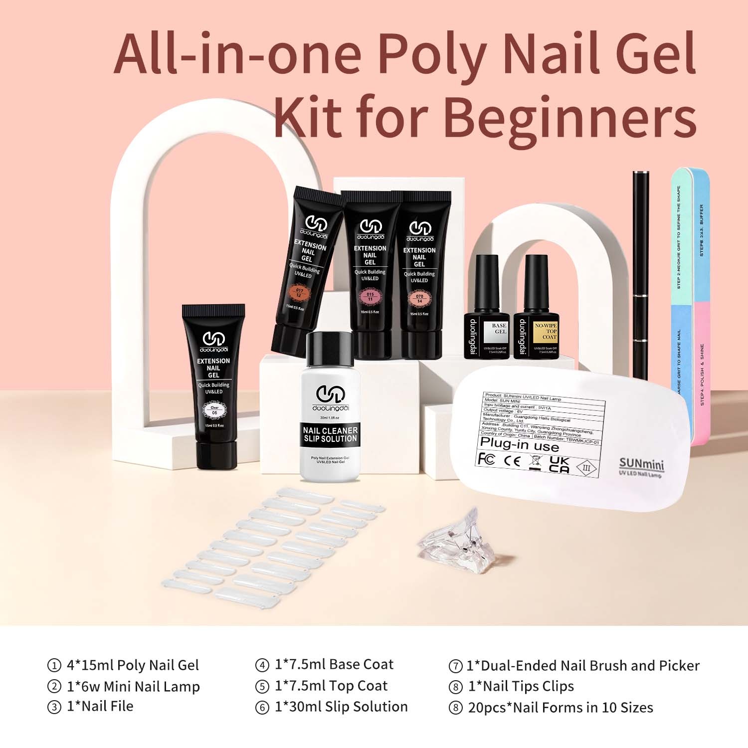 DOULINGDAI Set de Gel para Ext - Nail Art Ombre reseña y precio