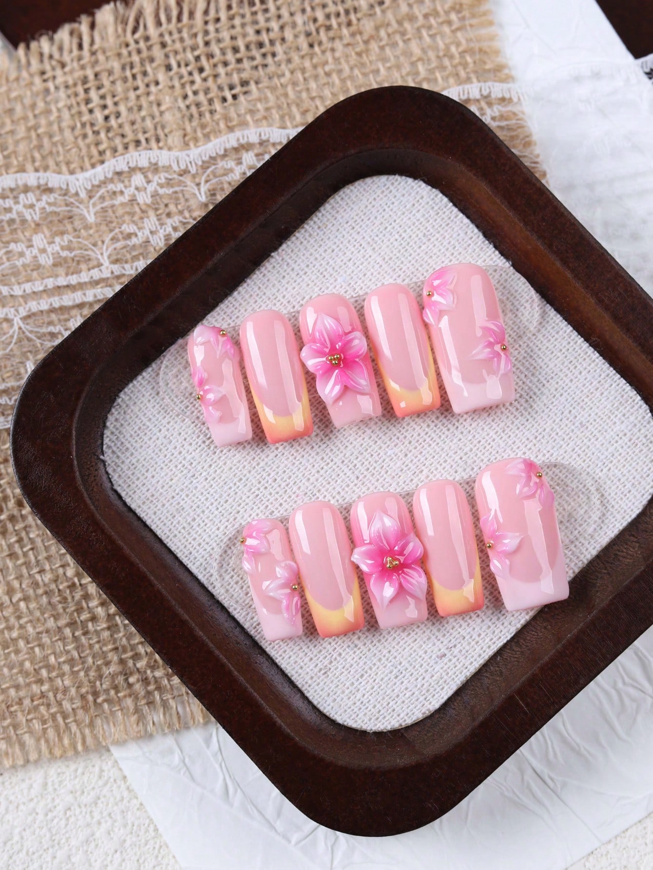 10 piezas de uñas postizas de  - Nail Art Orange reseña y precio