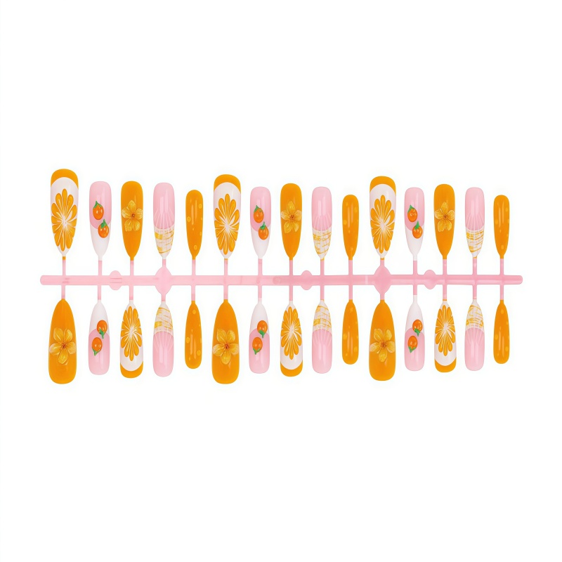 Nuevo 2026, 30 Uñas Postizas 3 - Nail Art Orange reseña y precio
