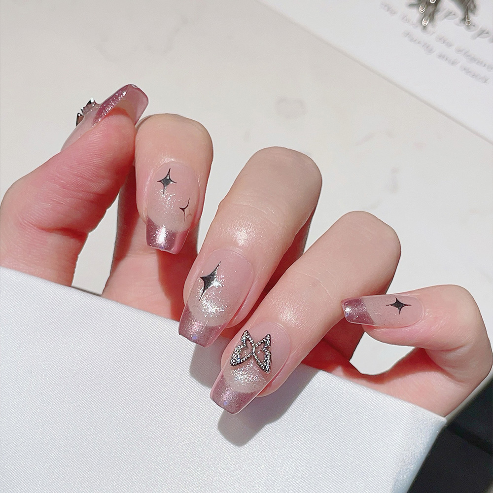 Kit de 10 Uñas Postizas Cortas - Nail Art Pink reseña y precio