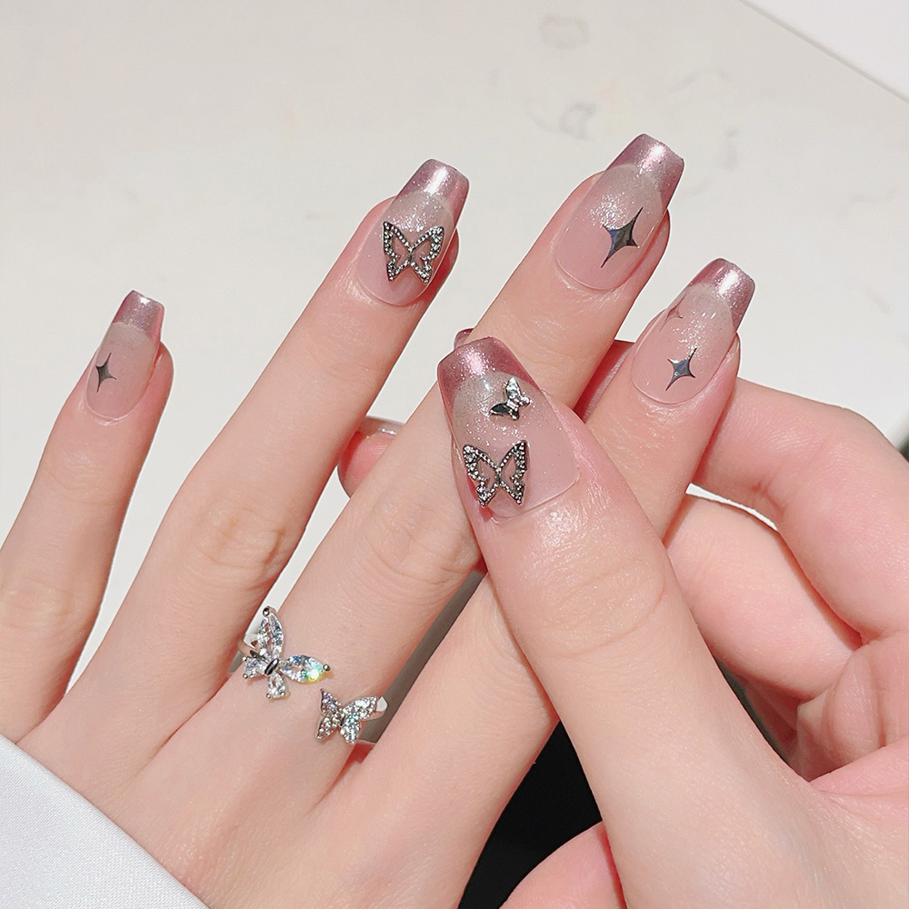 Kit de 10 Uñas Postizas Cortas - Nail Art Pink reseña y precio