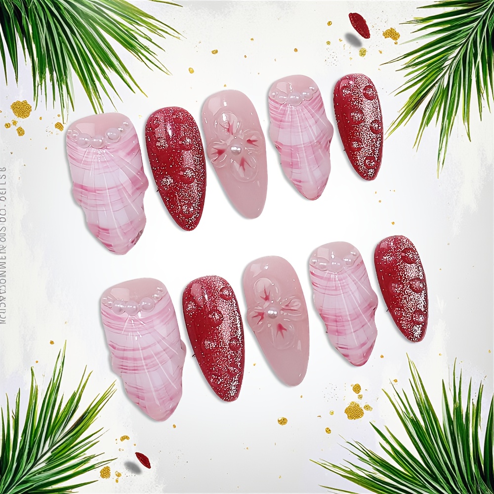Kit de 10 Uñas Postizas Median - Nail Art Pink reseña y precio