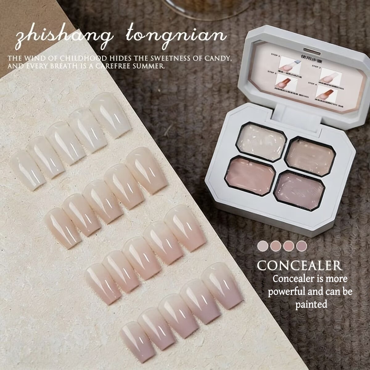 Gel de uñas de 4 colores con d - Nail Art Pink reseña y precio